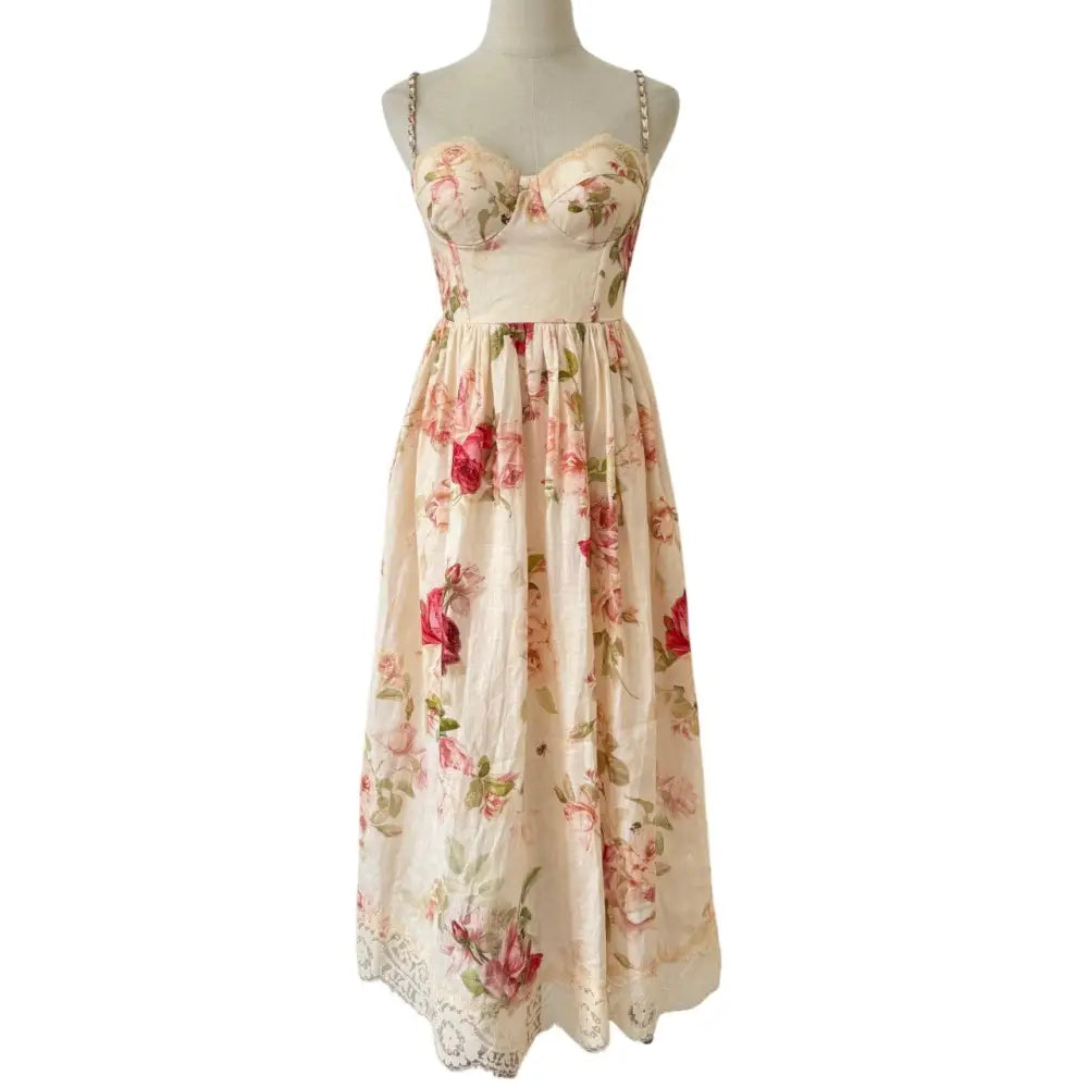 Roselight Picnic Midi Dress - Dress