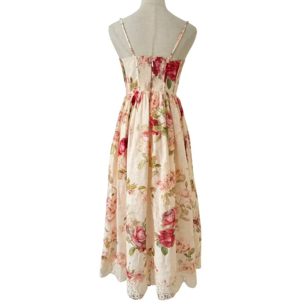 Roselight Picnic Midi Dress - Dress