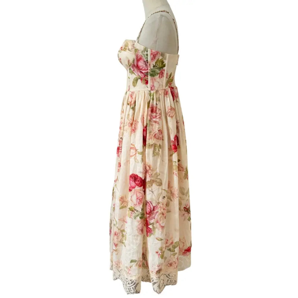 Roselight Picnic Midi Dress - Dress