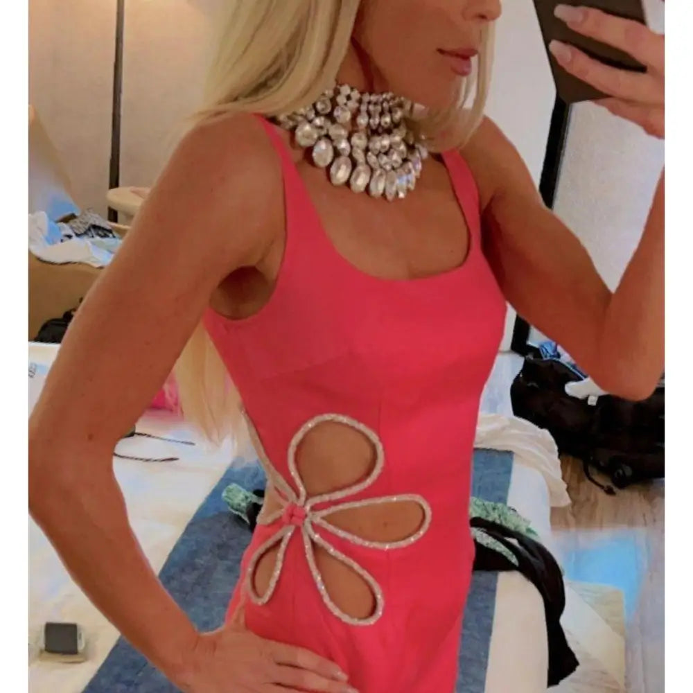 SAU LEE Bettina Dress in Flamingo Pink - 2 - Dress