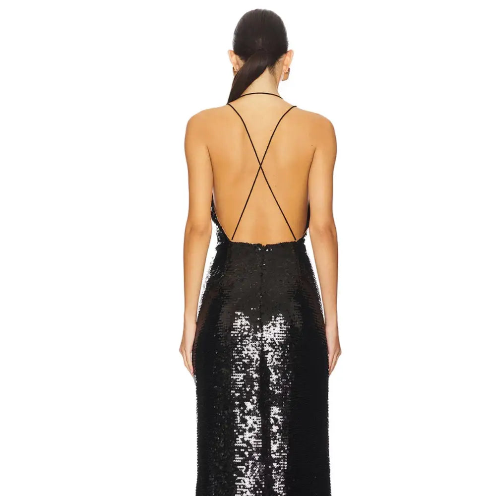 SAU LEE Onyx Gown in Black