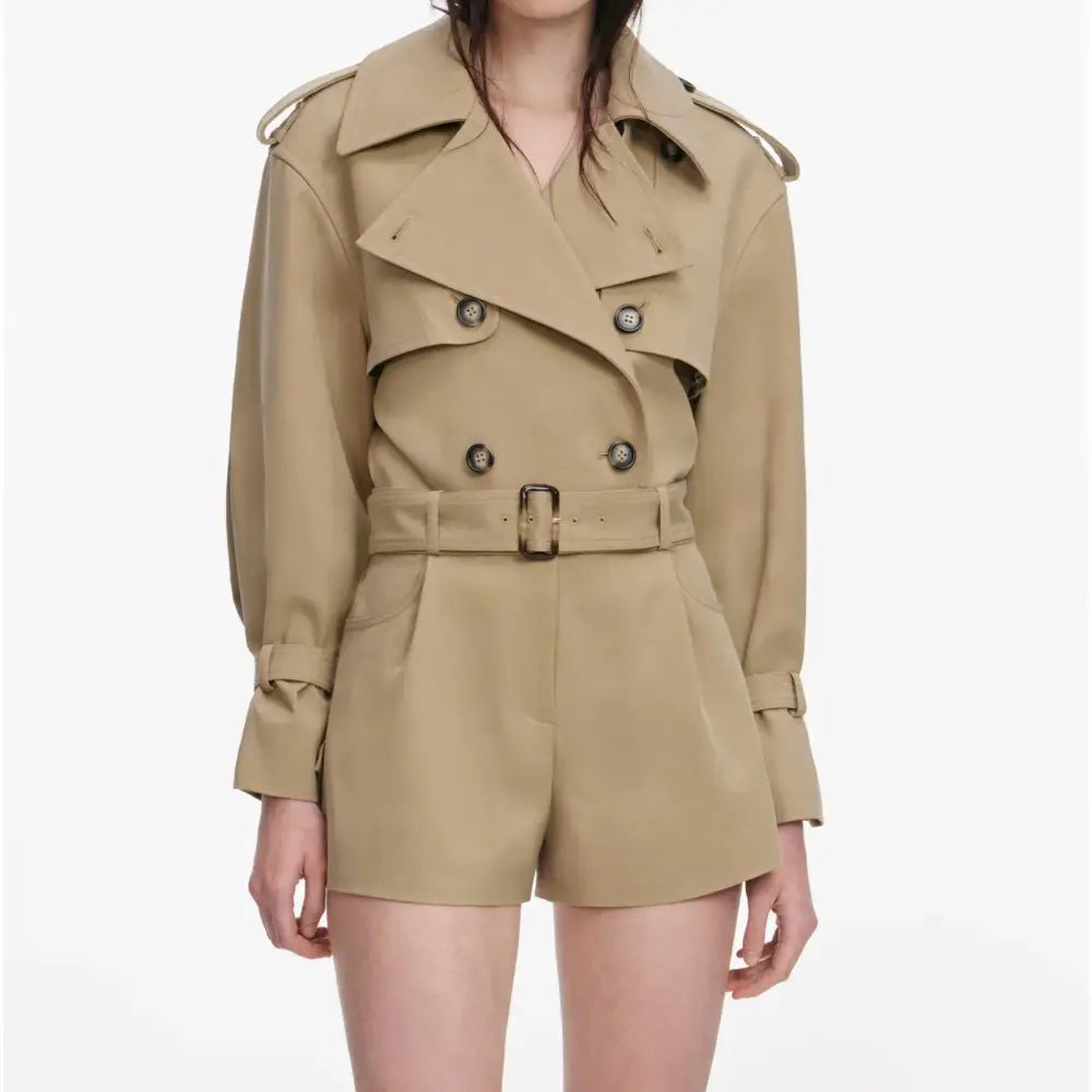 Self-Portrait Beige Cotton Playsuit - Dress