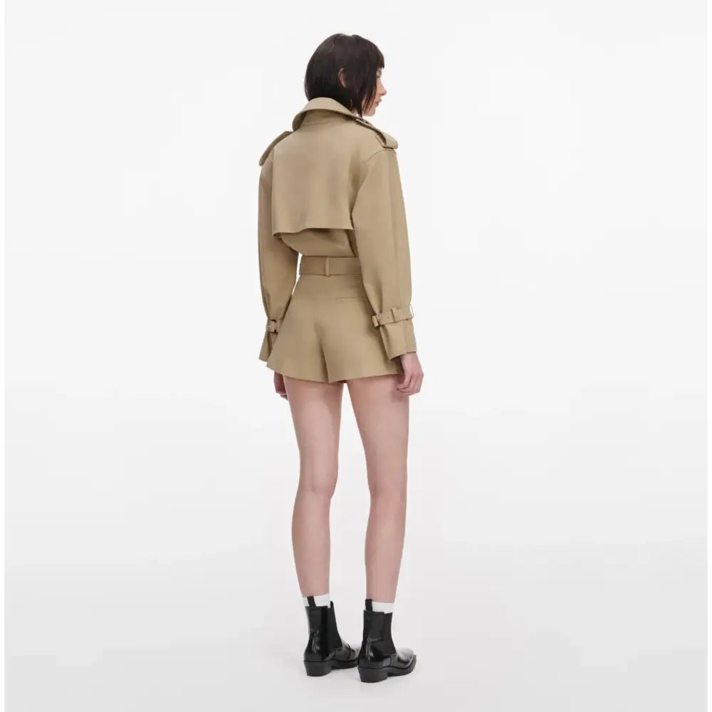 Self-Portrait Beige Cotton Playsuit - Dress