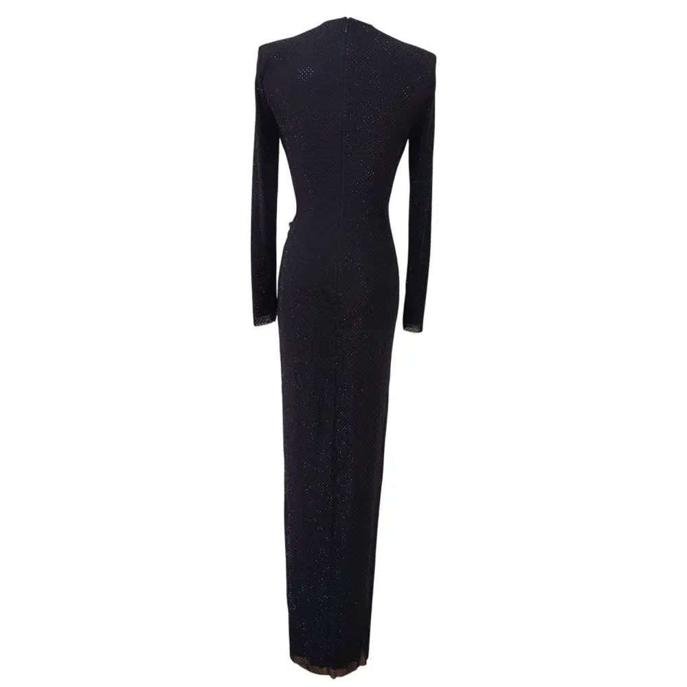 SELF PORTRAIT Black Rhinestone Embellished Maxi Dress SELF PORTRAIT Black Rhinestone Embellished Maxi Dress