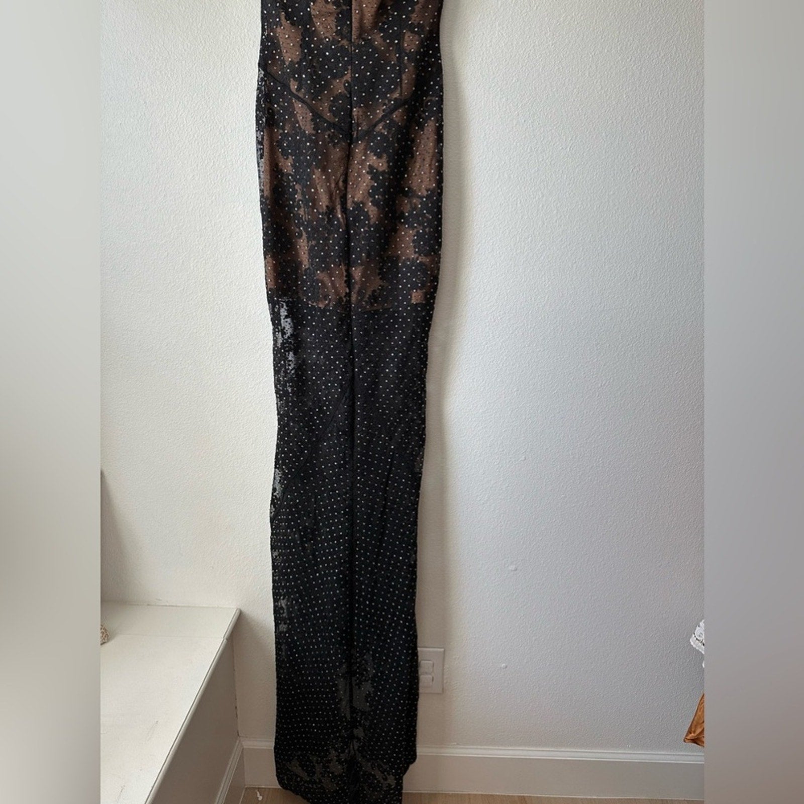 SELF PORTRAIT BLACK RHINESTONE LACE BANDEAU MAXI GOWN - Self - Portrait Bernardi Collective