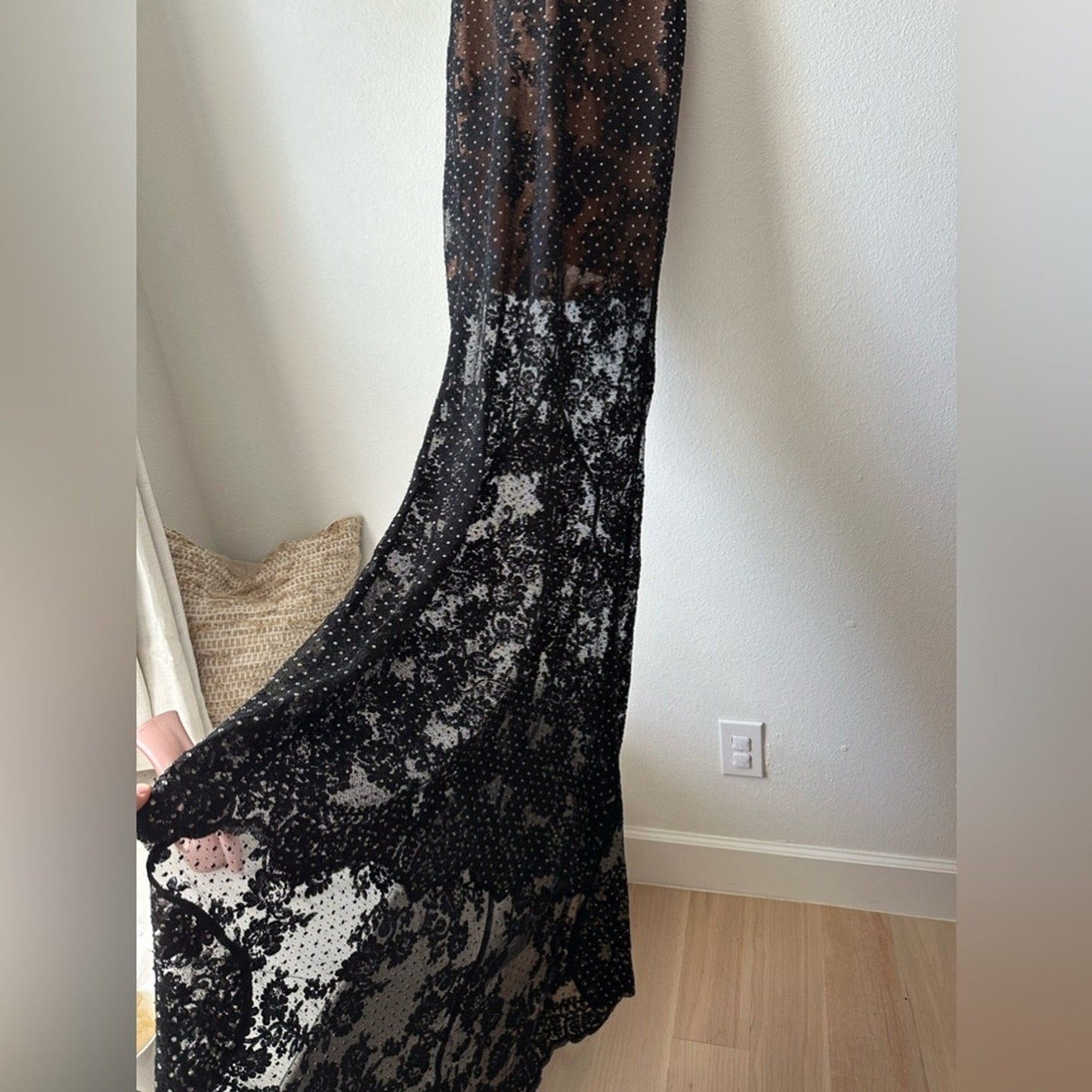 SELF PORTRAIT BLACK RHINESTONE LACE BANDEAU MAXI GOWN - Self - Portrait Bernardi Collective