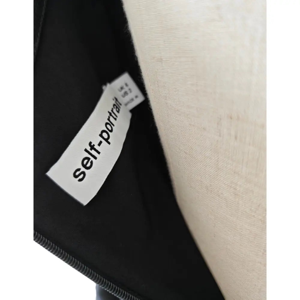 Self-Portrait Black Taffeta Collared Mini Dress - Dress