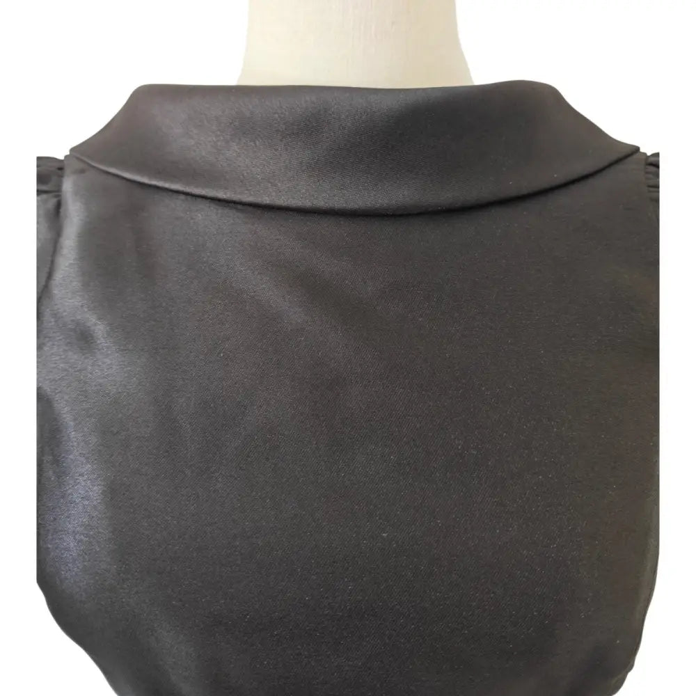 Self-Portrait Black Taffeta Collared Mini Dress - Dress