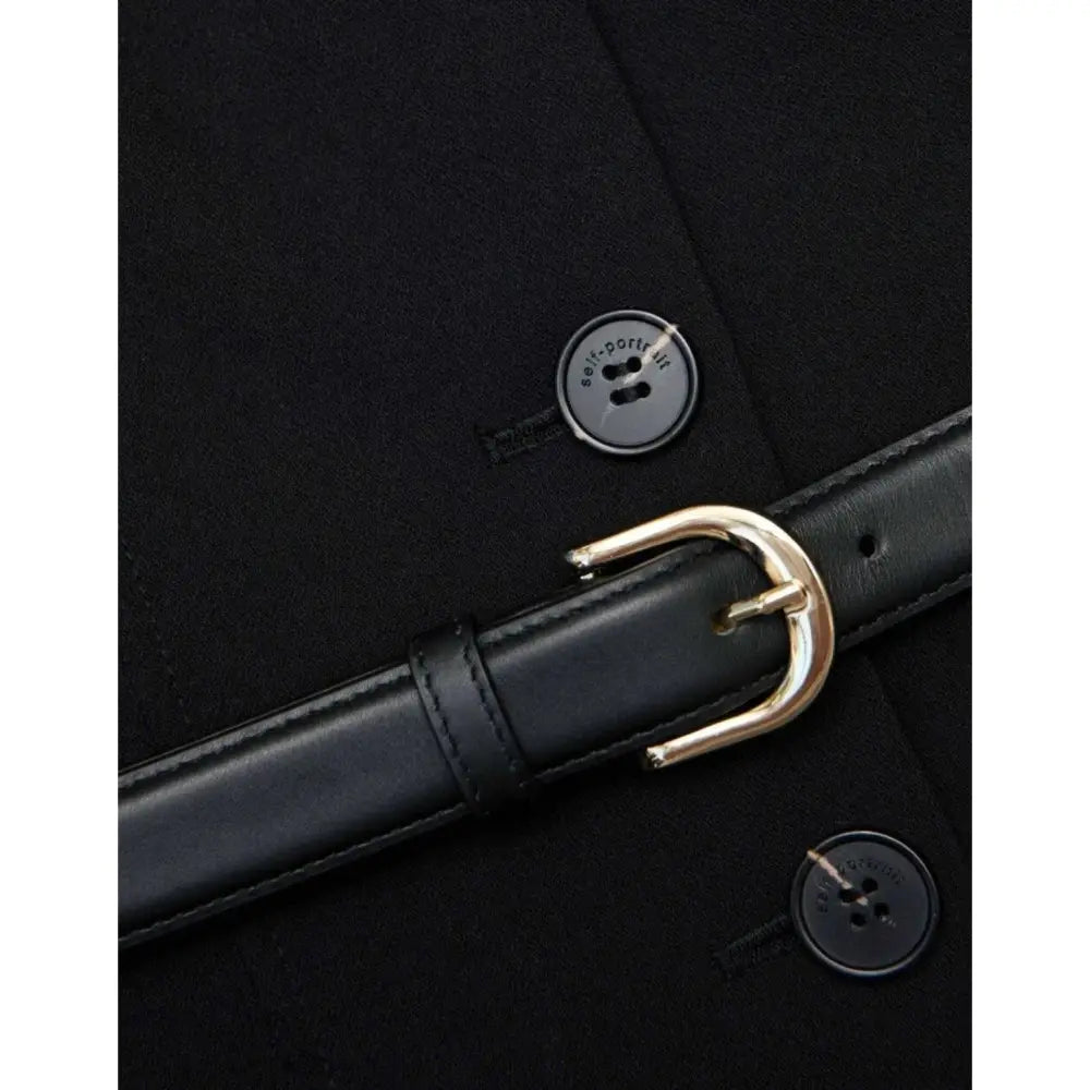 self-portrait Black Tailored Crepe Midi Dress - Dress