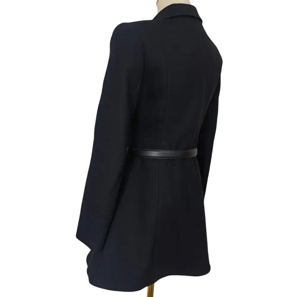 Self-Portrait Black Wool Crepe Mini Dress - Dress