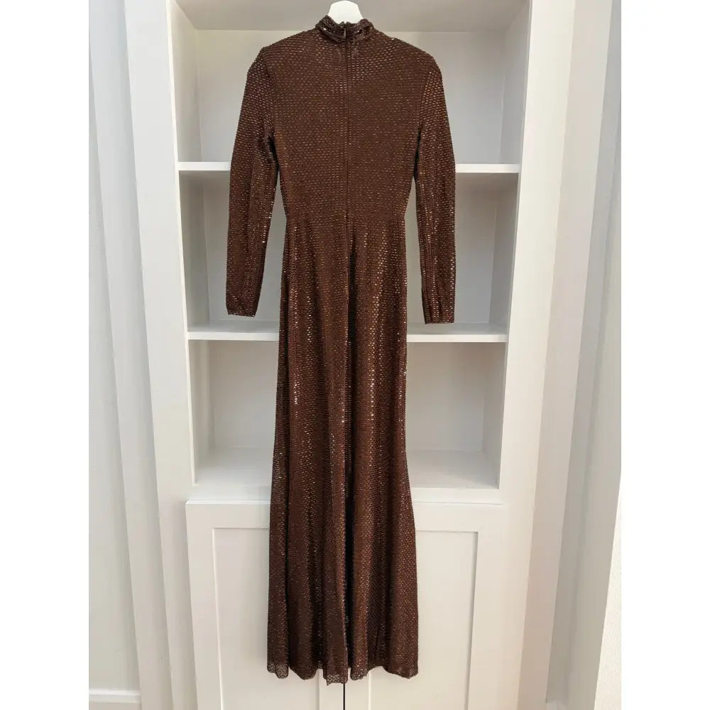 Self-Portrait Bronze Rhinestone Midi Dress - Dress