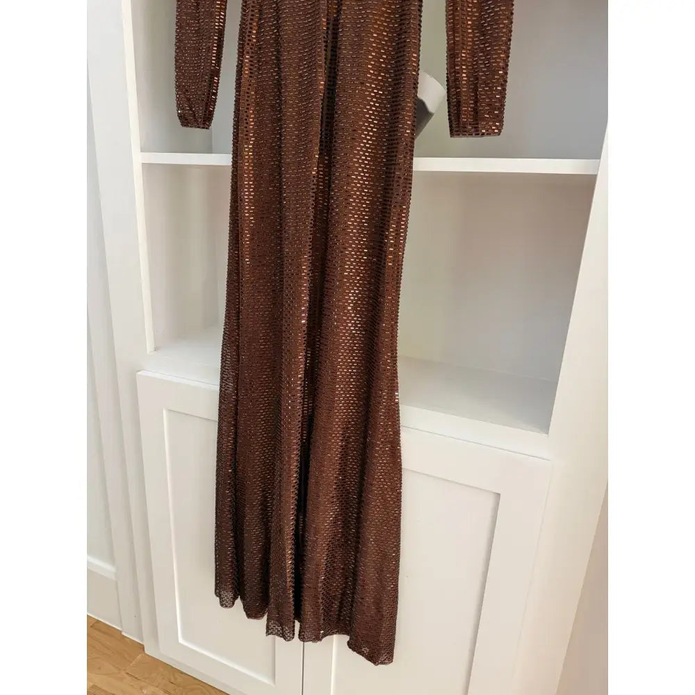 Self-Portrait Bronze Rhinestone Midi Dress - Dress