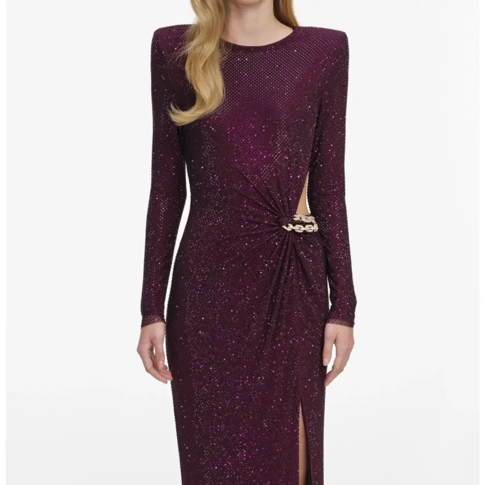 princess polly baby blue dress Embellished Maxi Dress Burgundy