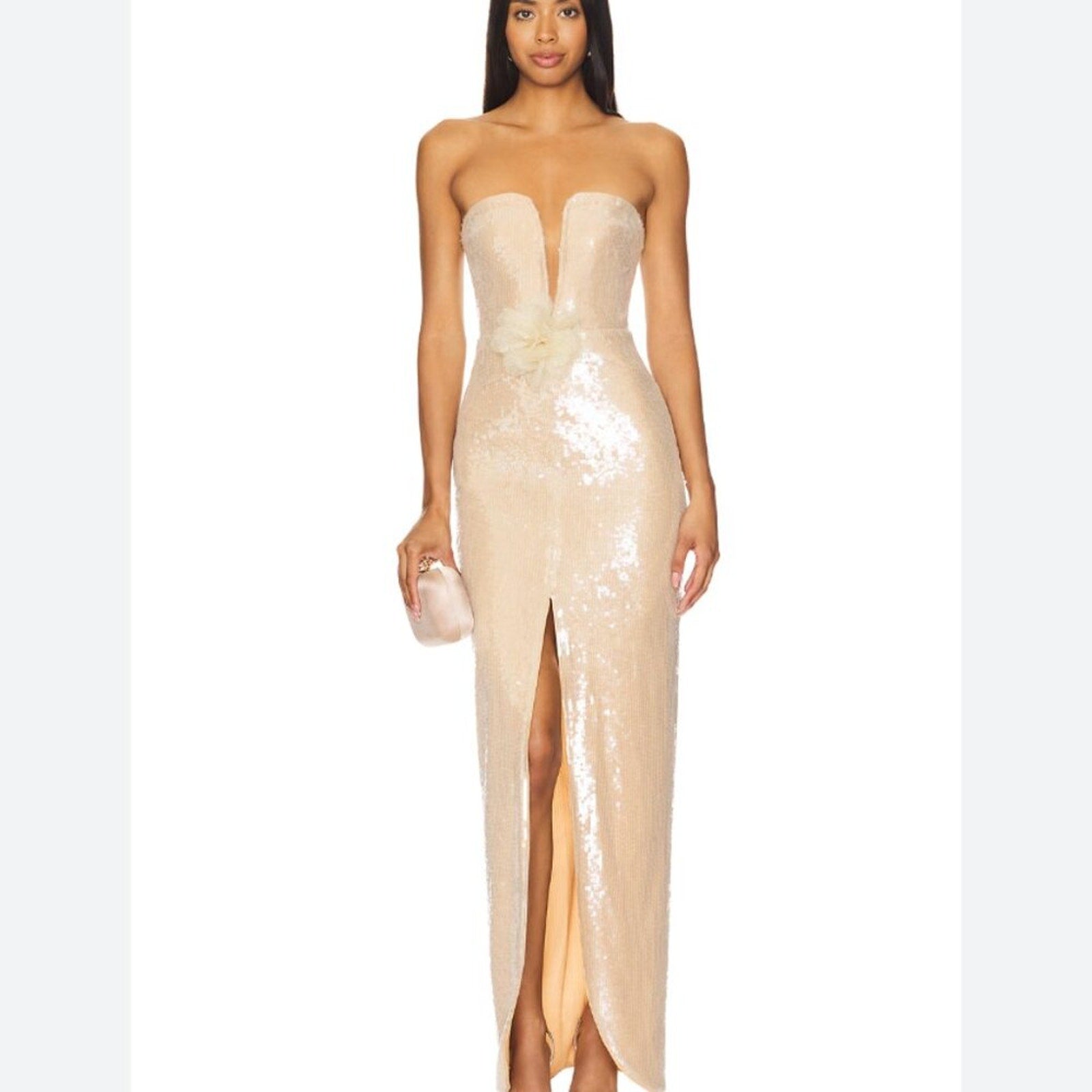 Self Portrait Champagne Sequin Maxi Dress - Self - Portrait Bernardi Collective