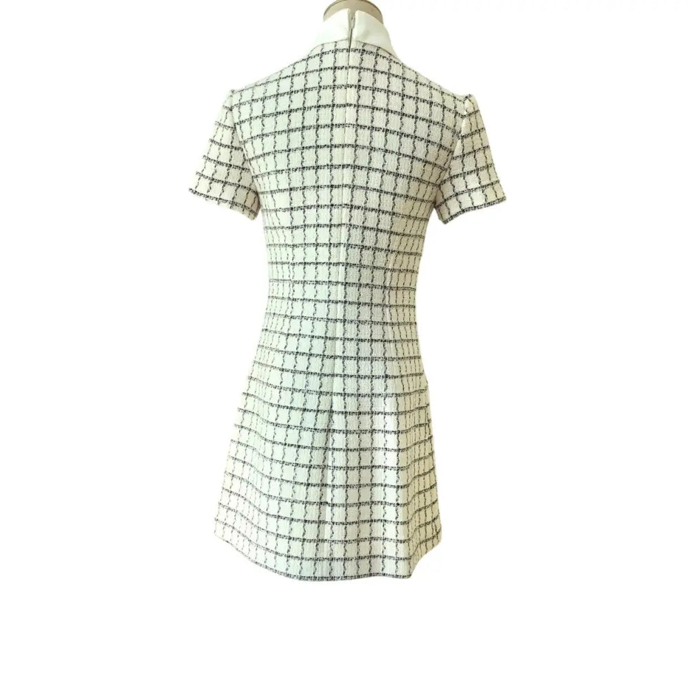 Self Portrait Check Boucle Mini Dress - Dress