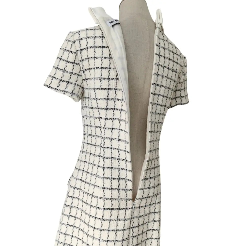 Self Portrait Check Boucle Mini Dress - Dress