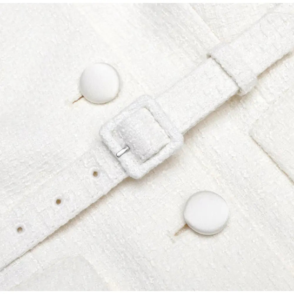 Self-Portrait Cream Boucle Tailored Mini Dress - Dress