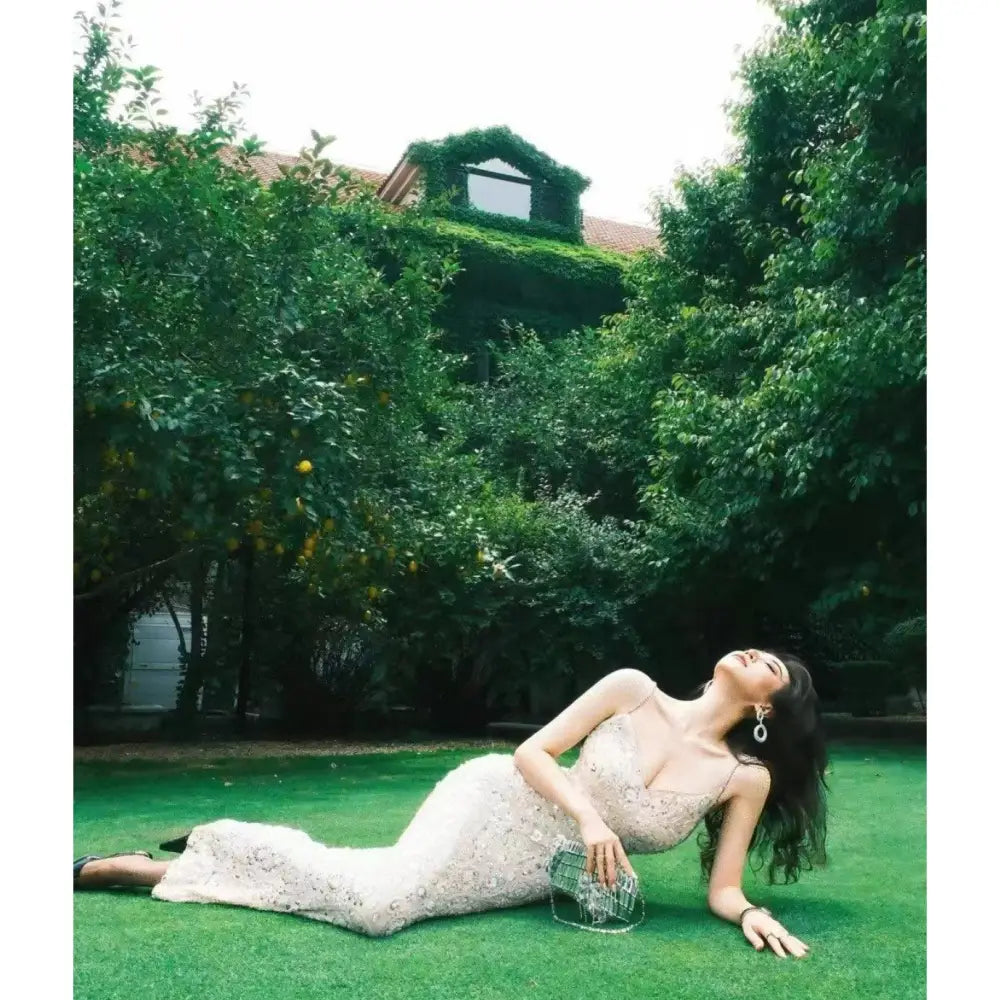 Self-Portrait Cream Floral Sequin Maxi Dress