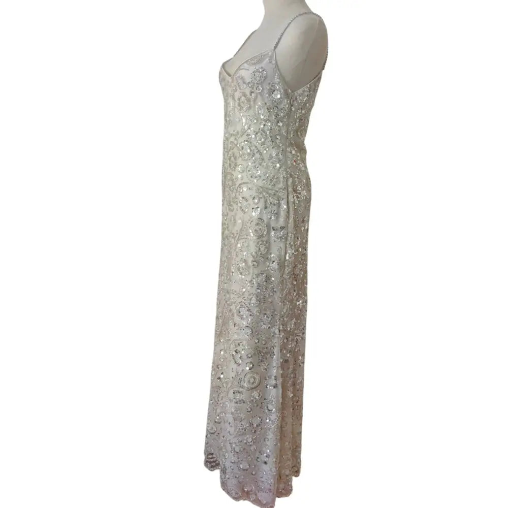 Self-Portrait Cream Floral Sequin Maxi Dress