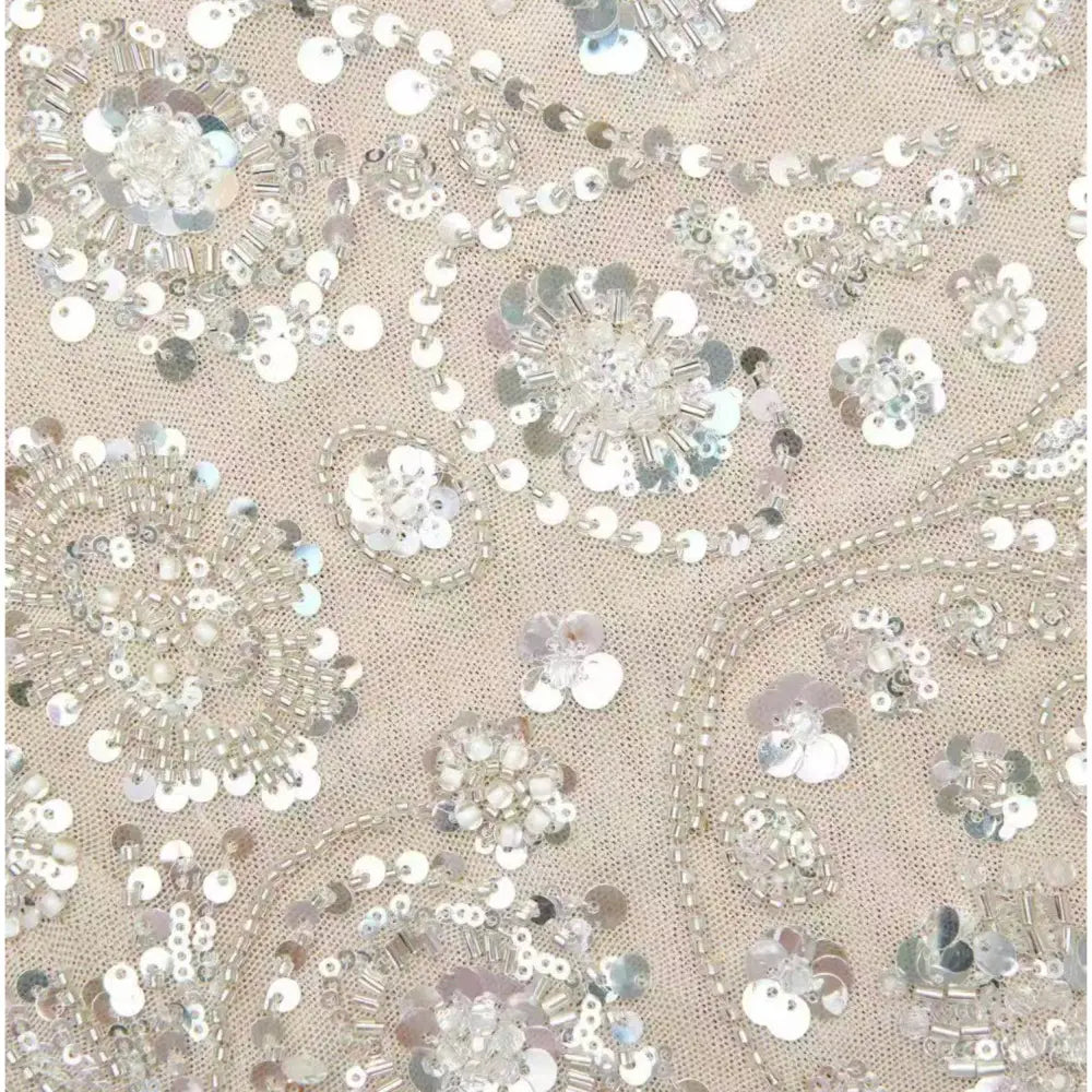 Self-Portrait Cream Floral Sequin Maxi Dress