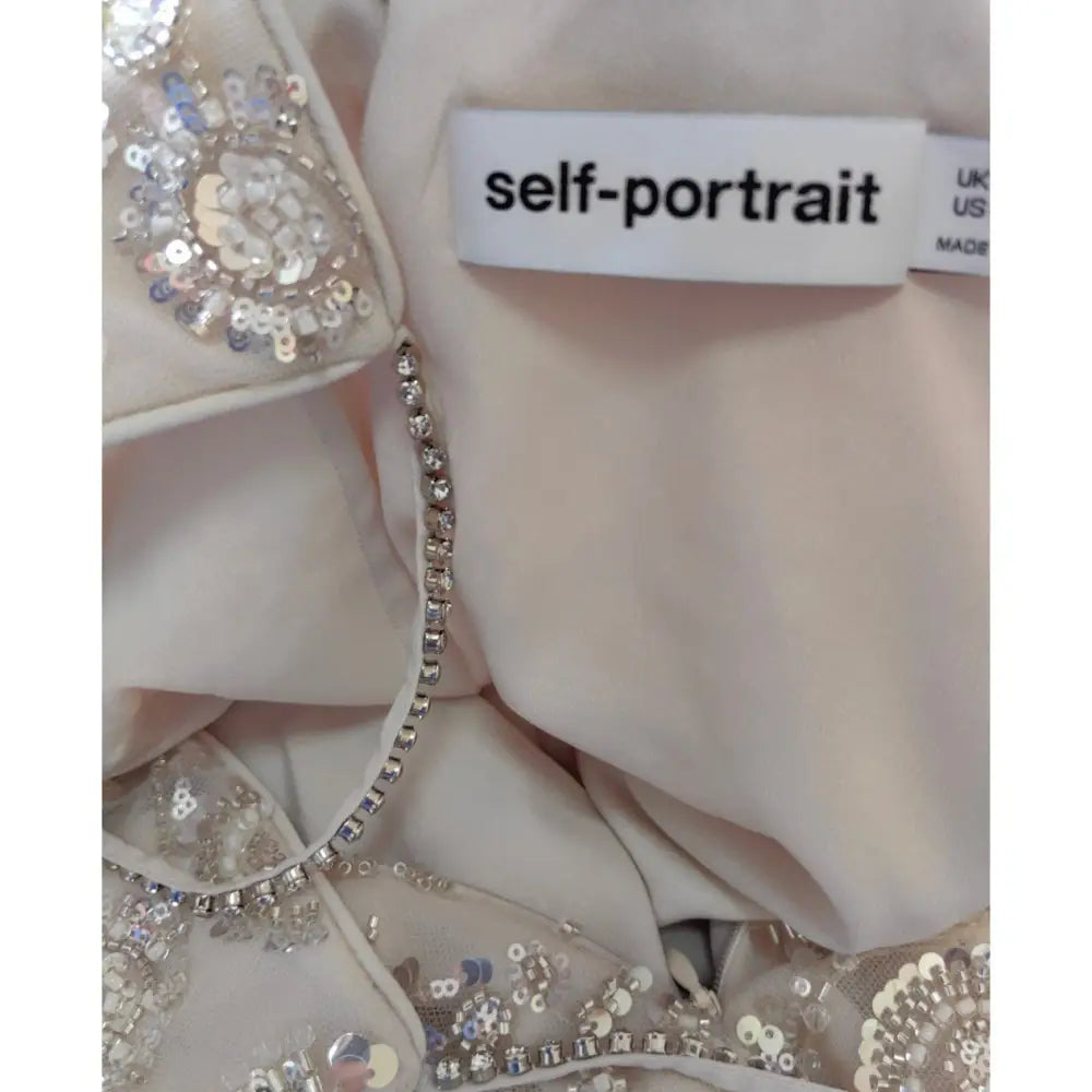 Self-Portrait Cream Floral Sequin Maxi Dress