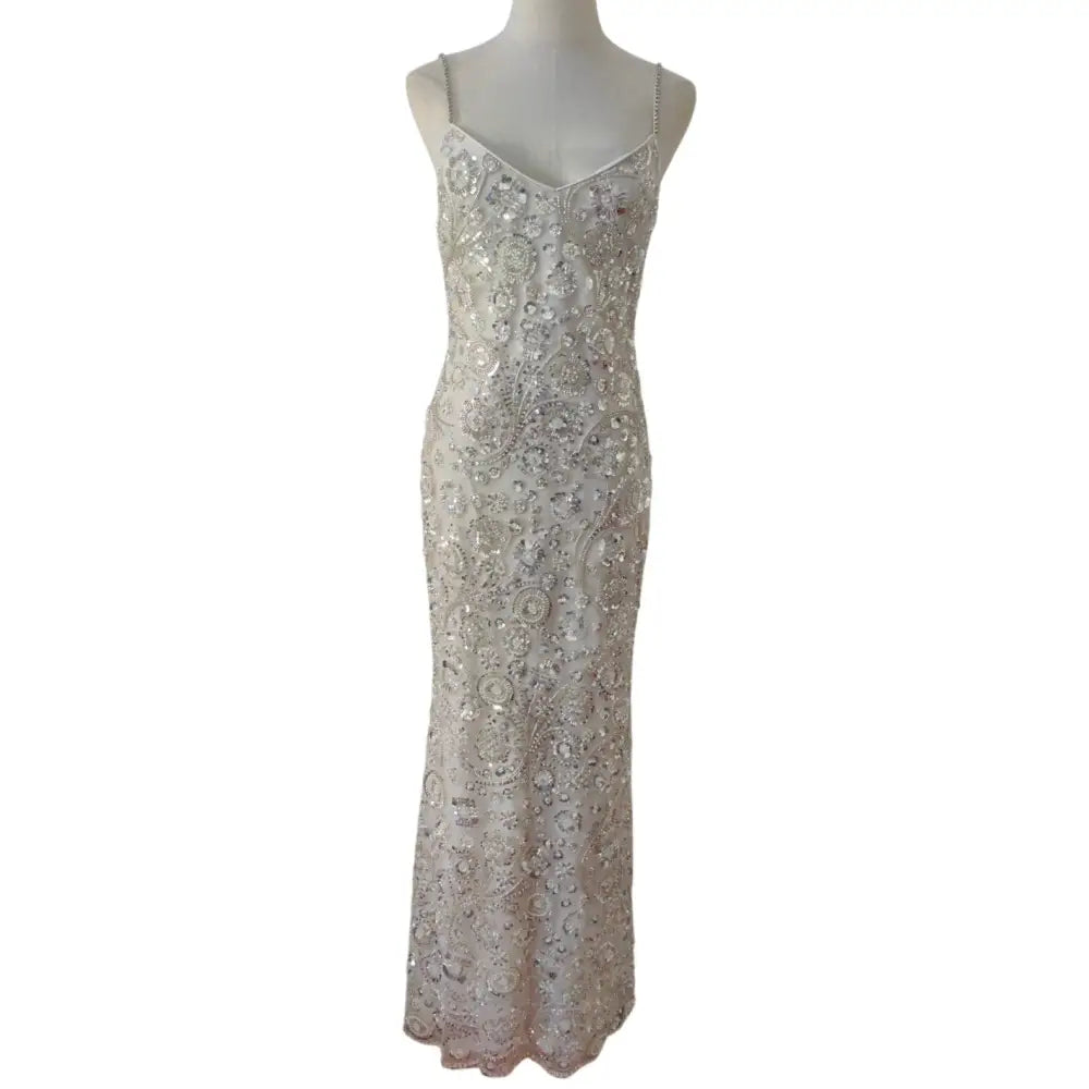 Self-Portrait Cream Floral Sequin Maxi Dress