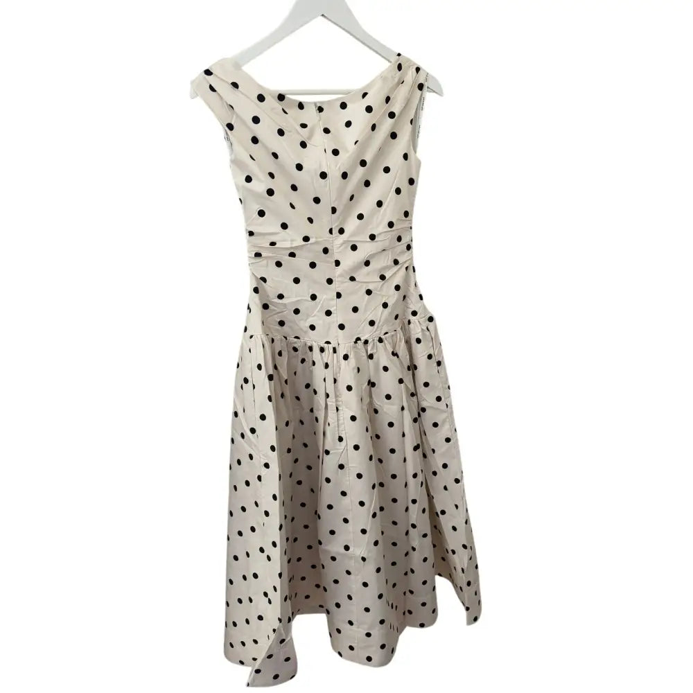 Self Portrait Cream Polka Dot Cotton Midi Dress - Dress