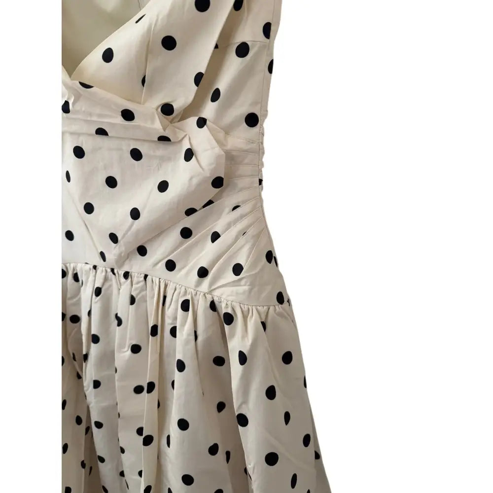 Self Portrait Cream Polka Dot Cotton Midi Dress - Dress