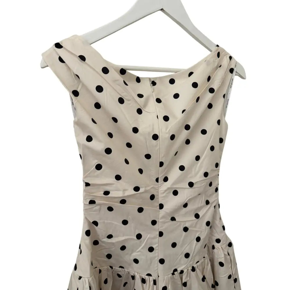 Self Portrait Cream Polka Dot Cotton Midi Dress - Dress