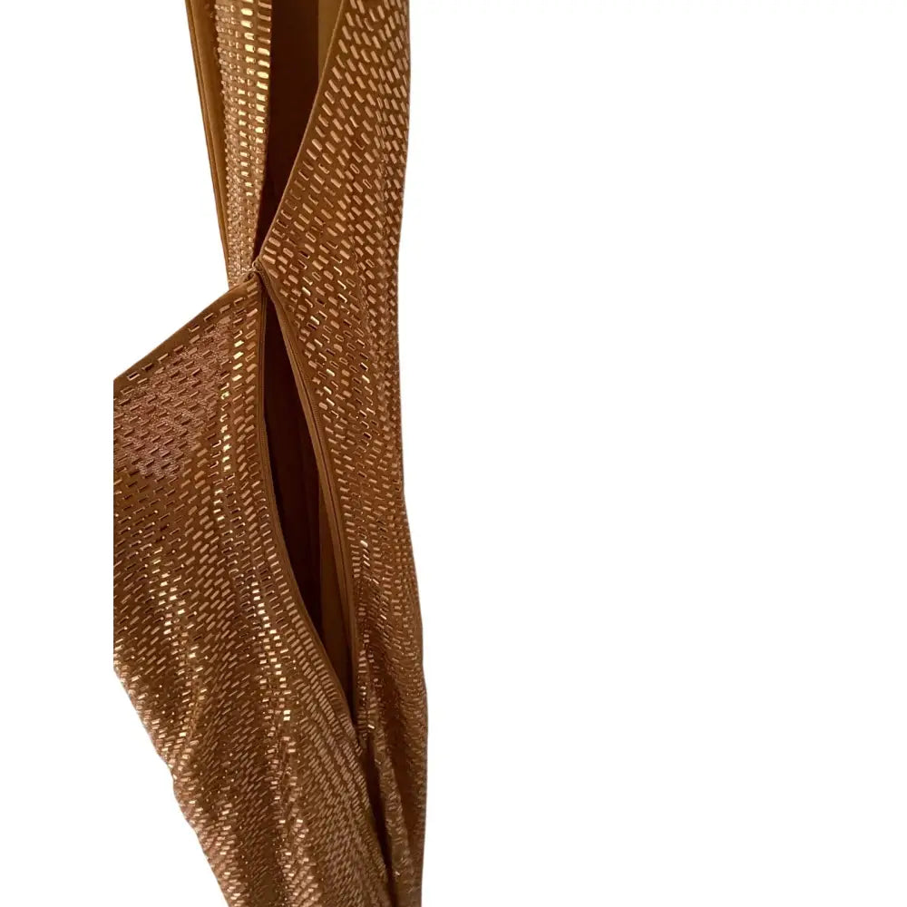 Self-Portrait Gold Rhinestone Halter Maxi Dress - Dress