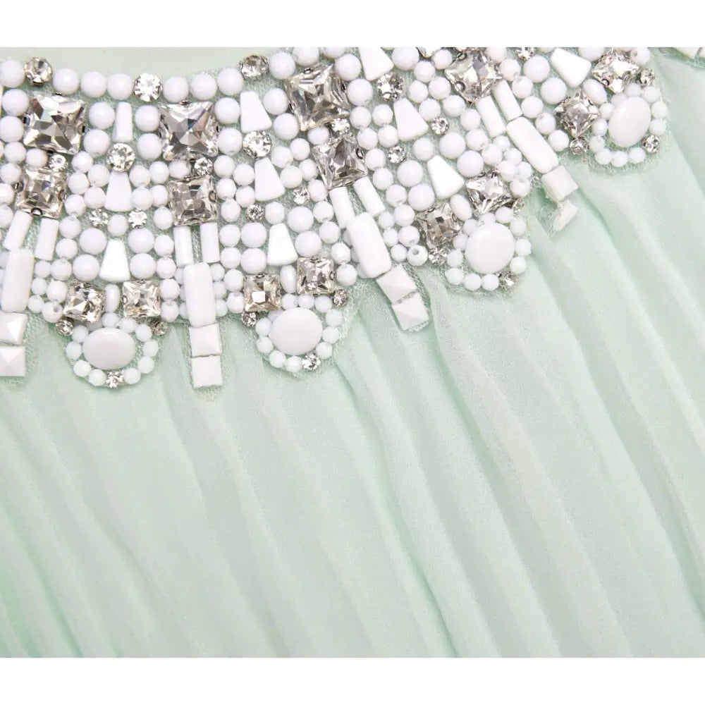 Self-Portrait Green Chiffon Feather Midi Dress - Dress