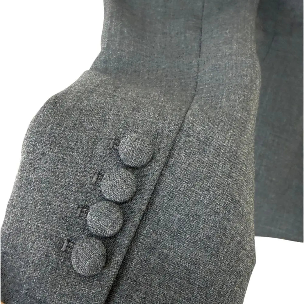 Self-Portrait Grey Wool Collarless Jacket - Jacket