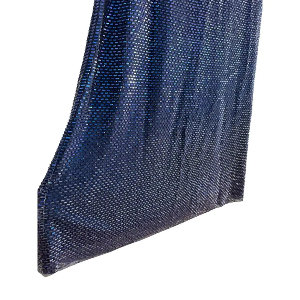Self-Portrait Navy Rhinestone Mesh Twist Maxi Dress - Dress