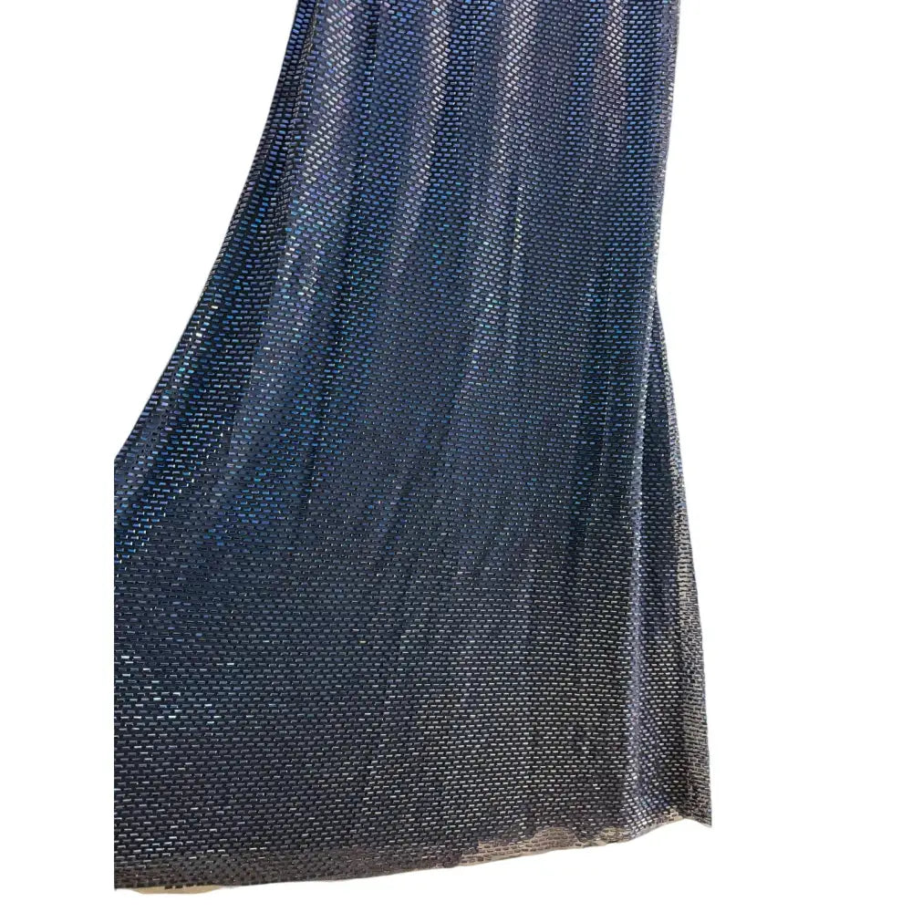Self-Portrait Navy Rhinestone Mesh Twist Maxi Dress - Dress