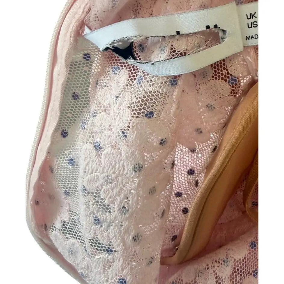 Self-Portrait Pink Rhinestone Lace Midi Dress - Dress
