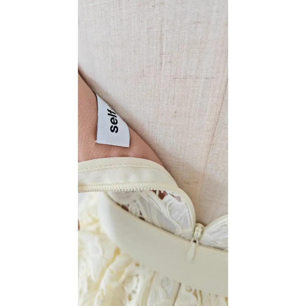 Self-Portrait Yellow Lace Peplum Midi Dress - Dress