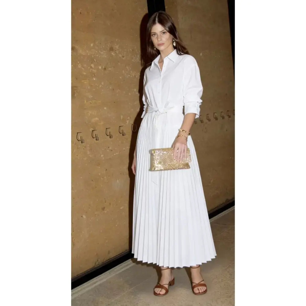 SIMKHAI Arlo Belted Maxi Shirtdress White - Dress