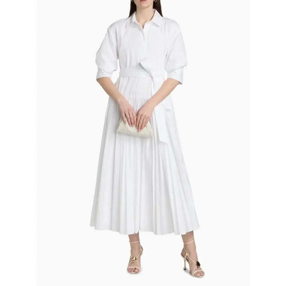 SIMKHAI Arlo Belted Maxi Shirtdress White - Dress