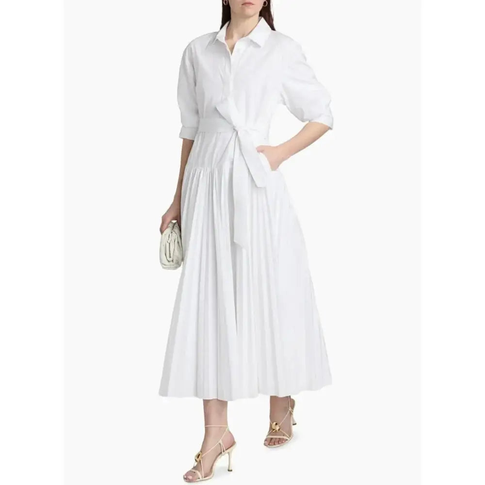 SIMKHAI Arlo Belted Maxi Shirtdress White - Dress