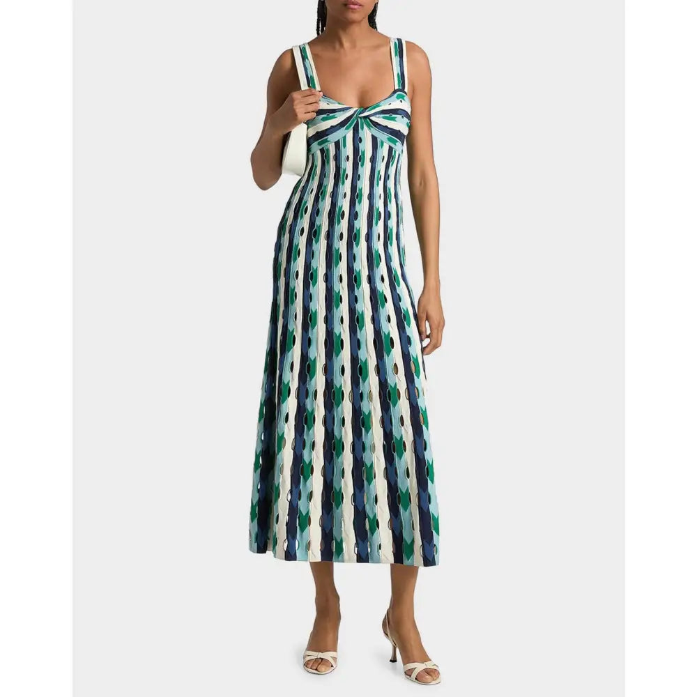 SIMKHAI Christina Knit Twist-Front Midi Dress - Dress