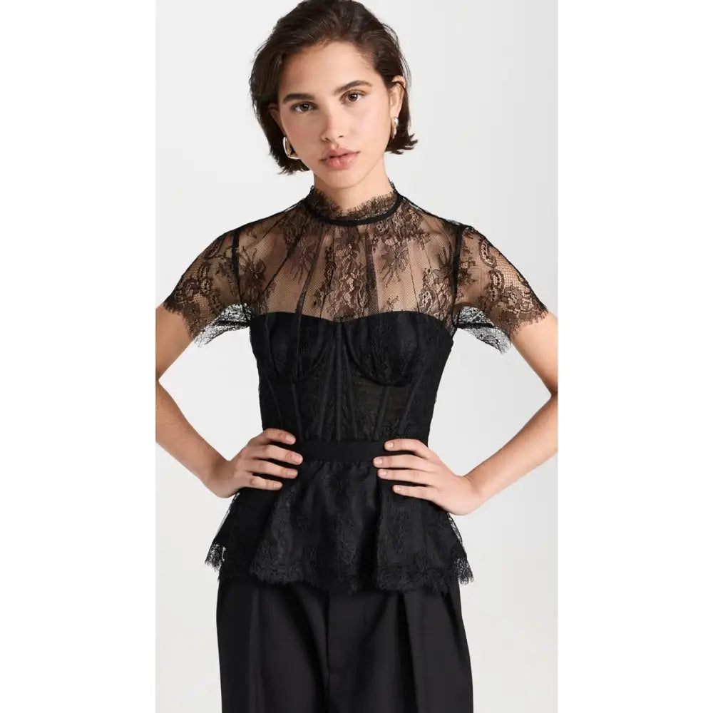 SIMKHAI Kehlani Lace Bustier Top - 2 - Tops