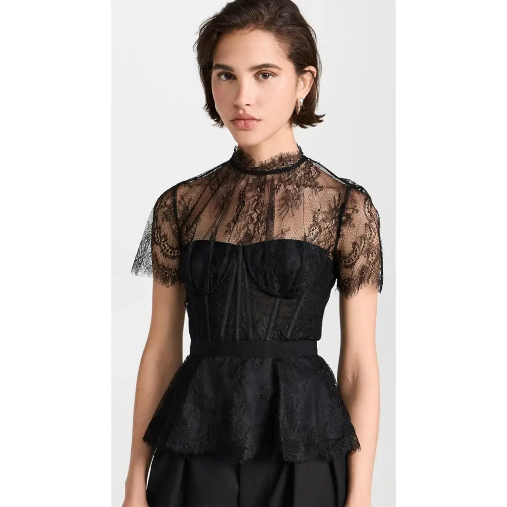 SIMKHAI Kehlani Lace Bustier Top - Tops