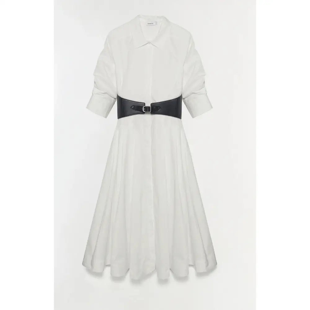 SIMKHAI Olson Belted Cotton Midi Dress - Dress