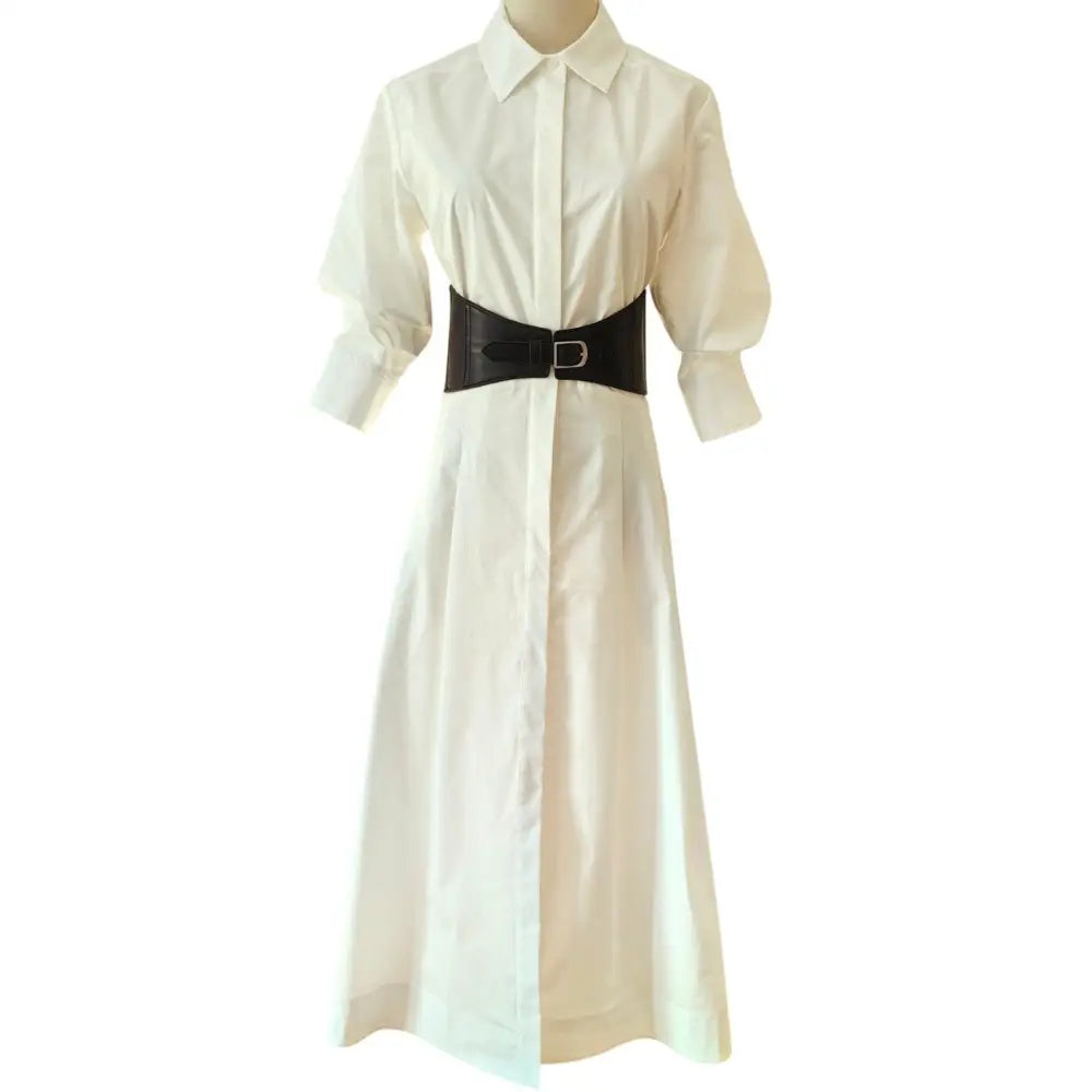 SIMKHAI Olson Belted Cotton Midi Dress - Dress