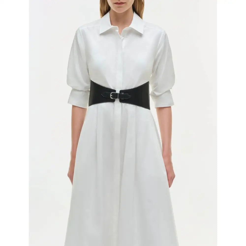 SIMKHAI Olson Belted Cotton Midi Dress - Dress