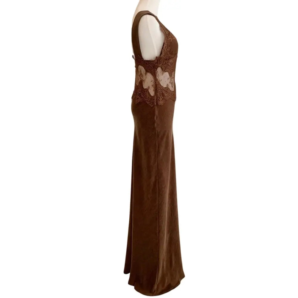 Third Form VISIONS LACE FLOOR LENGTH DRESS | CHOCOLATE - Dress