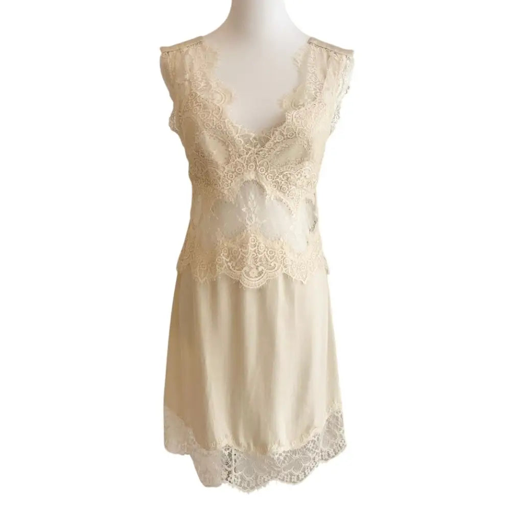 Third Form VISIONS LACE MINI DRESS BUTTERCREAM