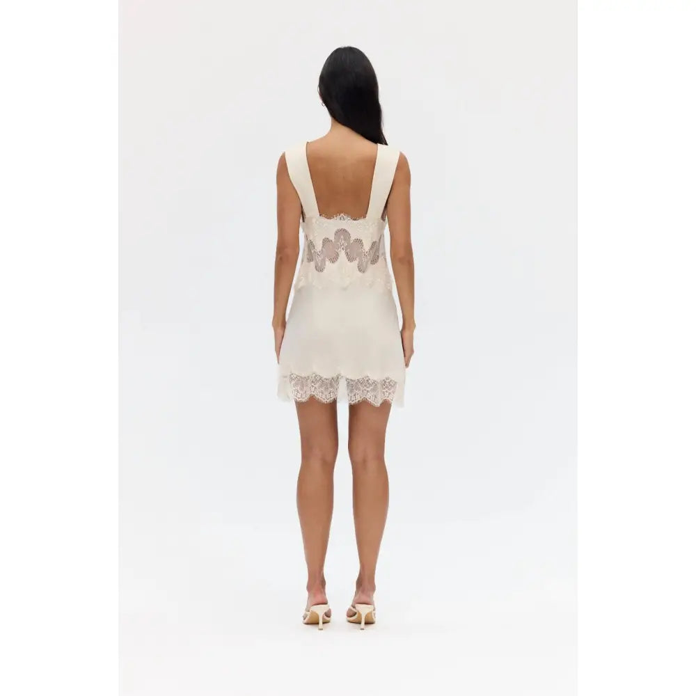 Third Form VISIONS LACE MINI DRESS BUTTERCREAM