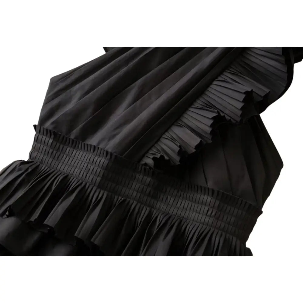 Ulla Johnson Aurore Dress Black Ruffle Midi Dress - Dress