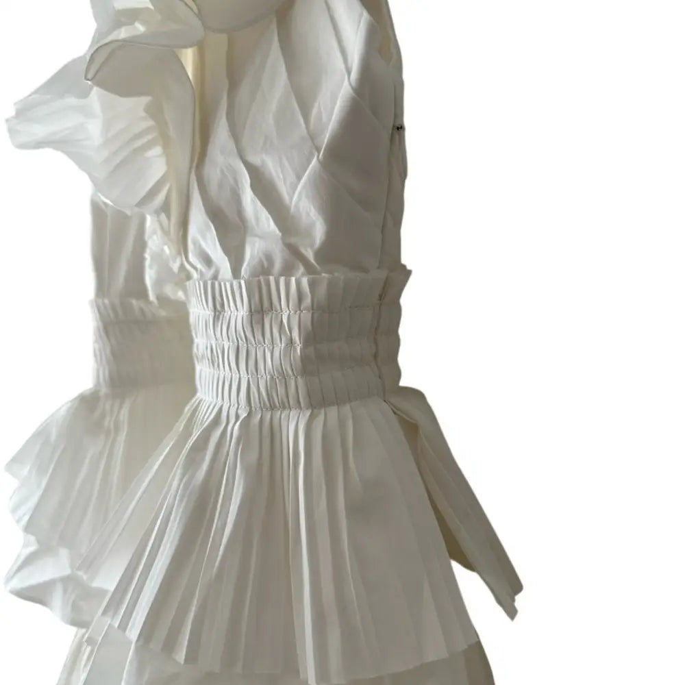 Ulla Johnson Aurore Dress White Ruffle Midi Dress - Dress